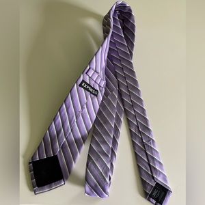 Men’s Express skinny tie - purple/white/silver